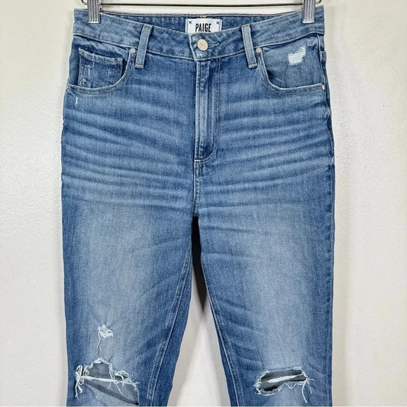 Paige Womens Size 27 Sarah Slim Destructed Ribbed Jeans - Picture 3 of 16